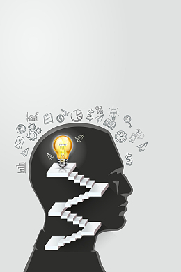 矢量商务信息灯泡智慧海报背景