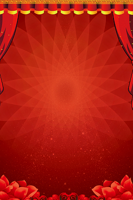 红色华丽背景幕布花卉装饰商业海报背景素材