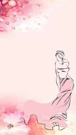 粉色花朵38妇女节PS源文件H5背素材