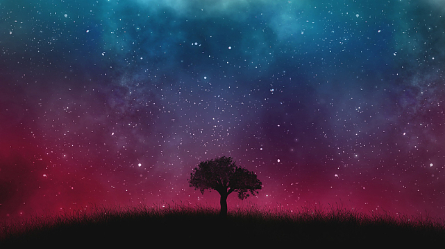 ppt极光星空背景