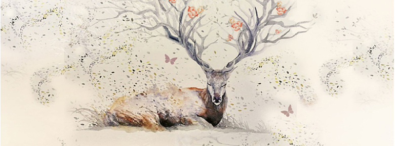 麋鹿森林欧式背景墙北欧装饰画现代简约装饰