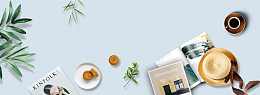 清新简约俯视蓝色banner