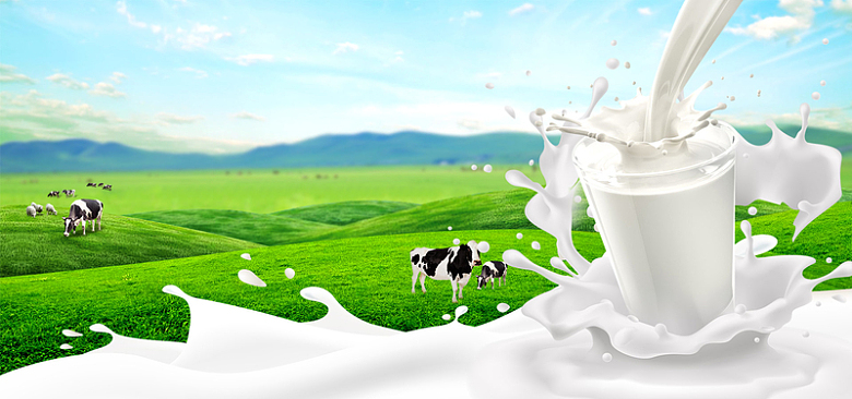 纯牛奶促销海报背景