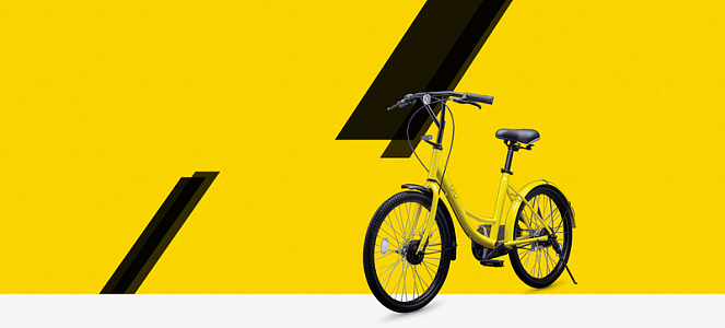 ofo共享单车小黄车黄色背景图