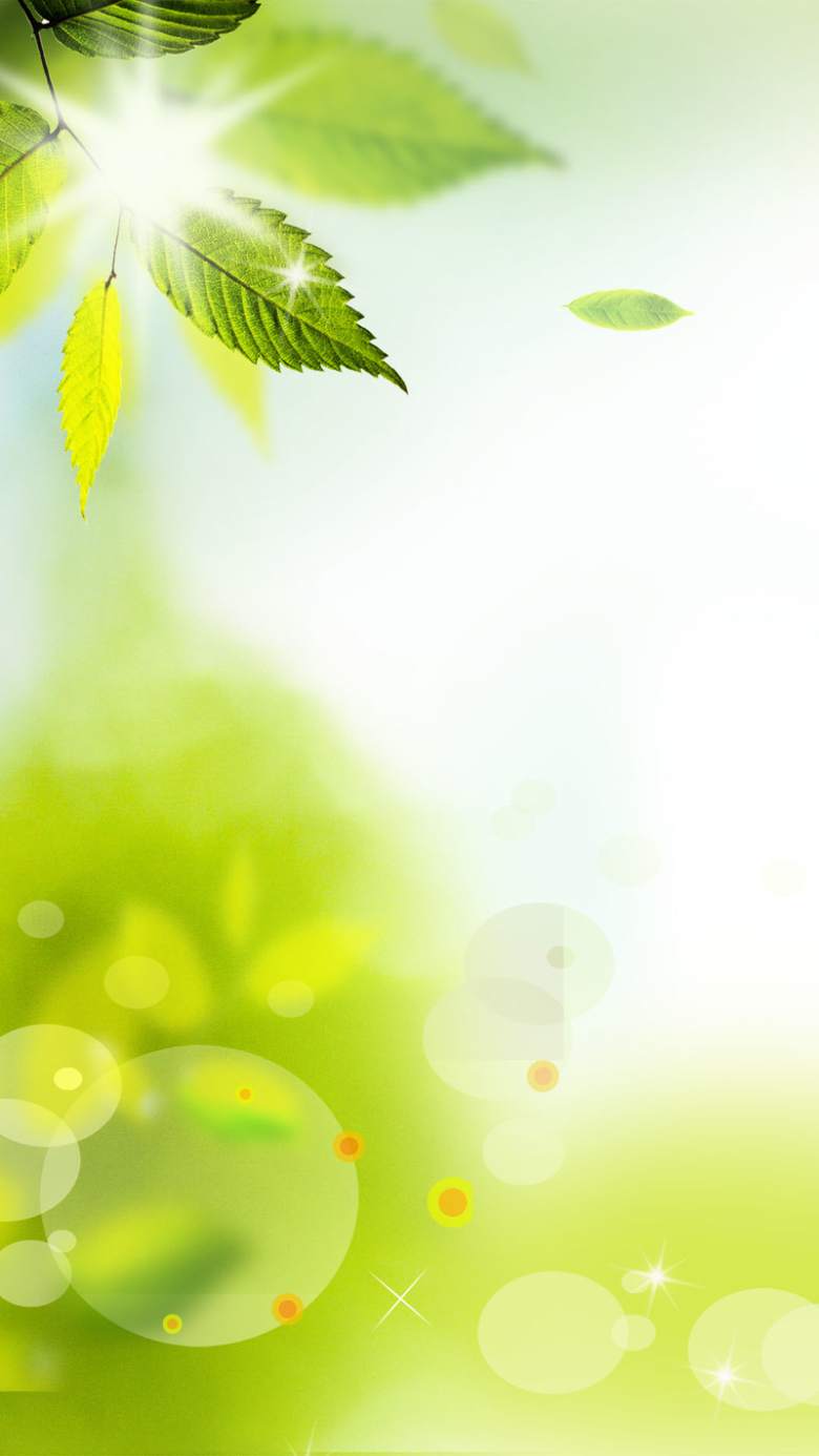 春季梦幻绿色psd分层h5背景