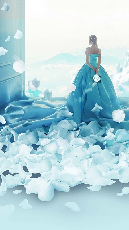 蓝色婚纱摄影PS源文件H5背景素材