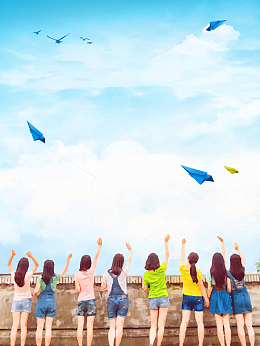 文艺小清新忆青春毕业季背景素材