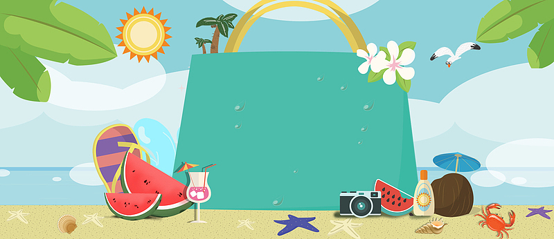 夏日上新卡通童趣清新banner