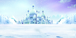 雪中城堡背景
