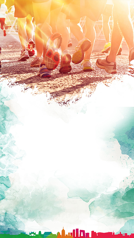 全面健身日马拉松跑步H5背景素材