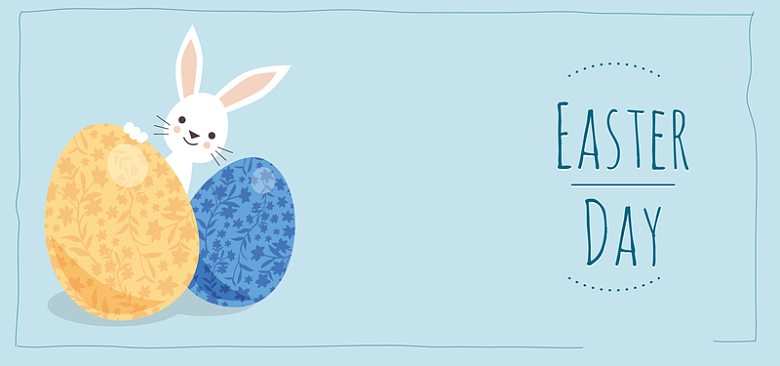 兔子彩蛋复活节文艺设计海报背景