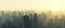城市环境日出污染背景