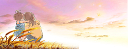 母亲节人物线条手绘海报banner