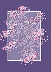 扁平化碎花边框背景模版