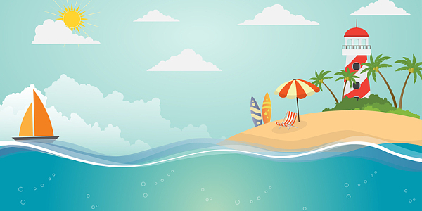 卡通清爽夏季海报背景素材