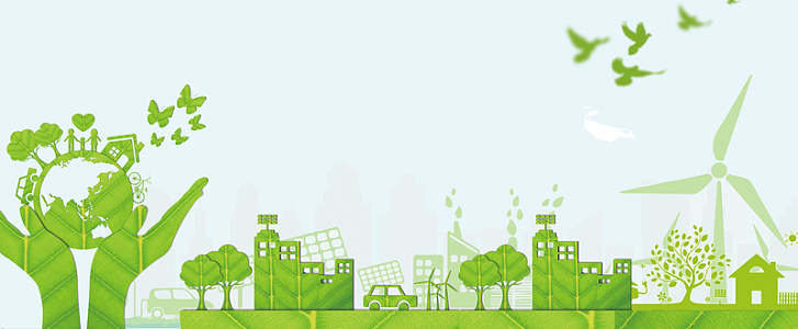 节约环保扁平简约蓝色banner