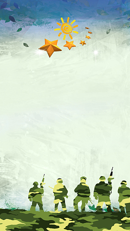 小清新暑假开学季军训H5背景素材