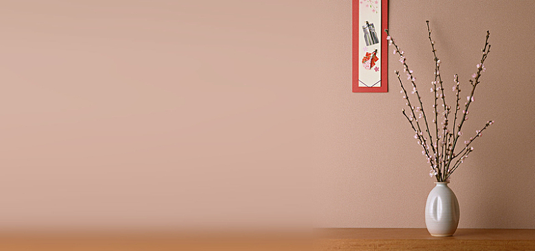 日系清新文艺樱花插花质感墙壁背景