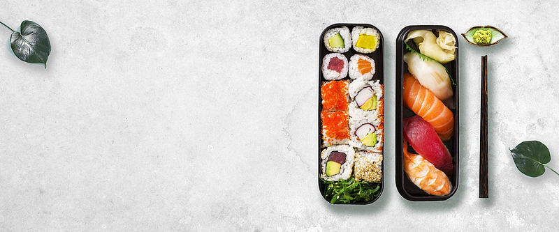 寿司简约白色海报背景banner