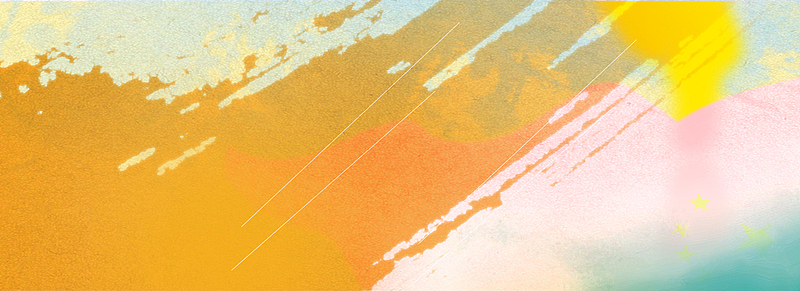 水彩画促销黄色背景