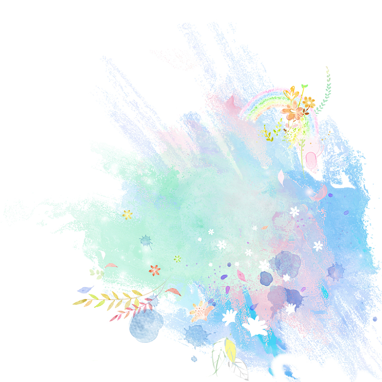 简约手绘喷雾花朵五彩水彩喷绘印刷背景