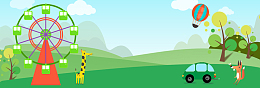 61儿童节卡通童趣绿色banner