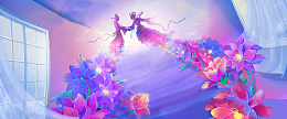 七夕手绘蓝色海报背景banner