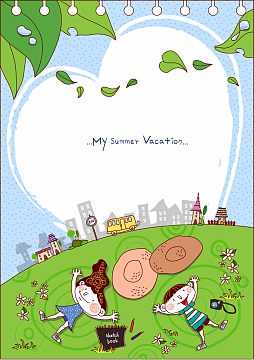 蓝天下的小孩背景素材