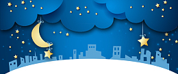 卡通夜晚母婴用品促销banner