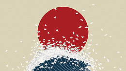 和风日式插画背景素材