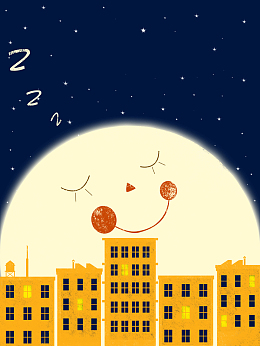 卡通矢量夜晚世界睡眠日背景素材