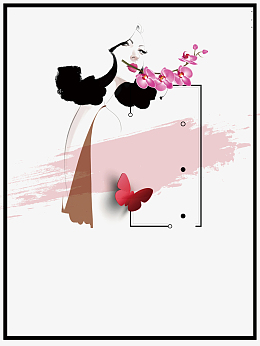 简约时尚水彩插画海报背景素材