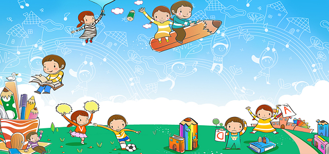 幼儿园卡通招生海报banner