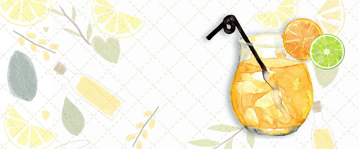 饮品卡通黄色海报背景banner
