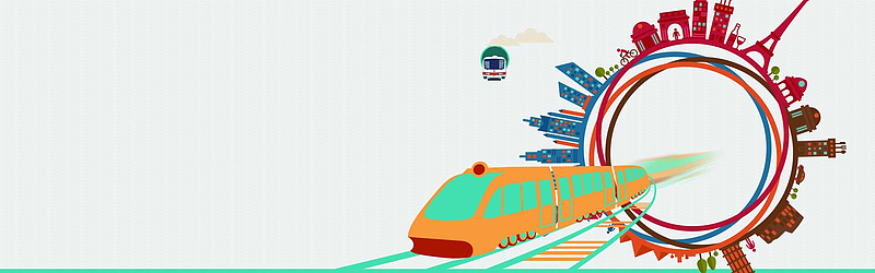 卡通创意色彩地铁banner