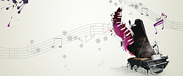 钢琴手绘灰色海报背景banner