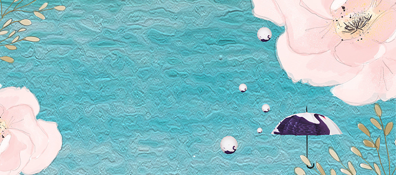 春天文艺小清新蓝色banner