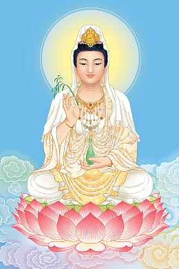 精美观音菩萨坐像海报背景素材