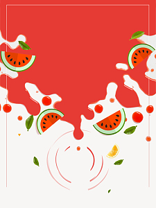 西瓜果汁海报背景