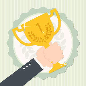 卡通奖杯矢量背景素材