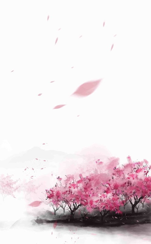 中国古风手绘水墨画海报背景素材