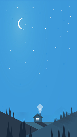 卡通宁静夜景h5
