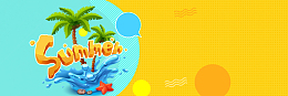 夏季卡通黄色海报背景banner