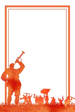 卡通扁平战争军队剪影海报背景