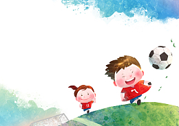 踢足球 儿童海报背景素材