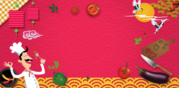 纹理底纹手绘卡通东南亚美食海报背景素材