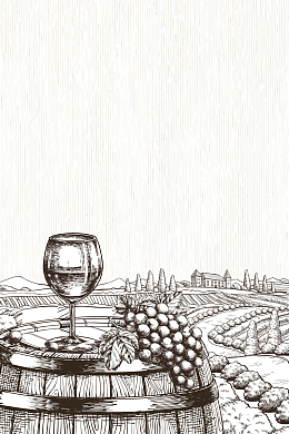 矢量欧式复古手绘红酒葡萄酒背景