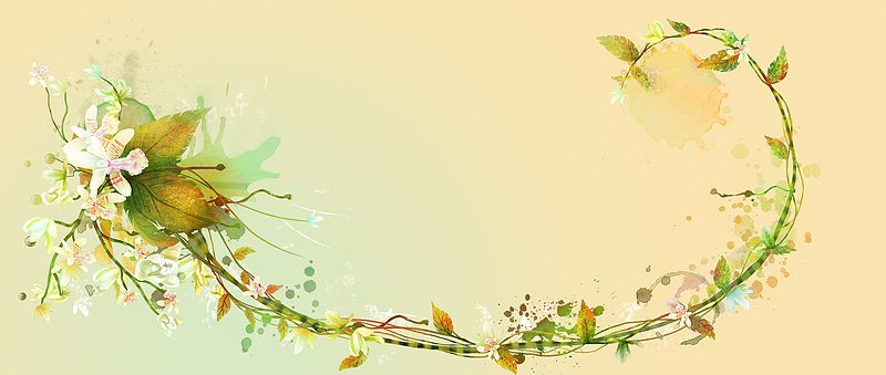 手绘素雅花朵背景