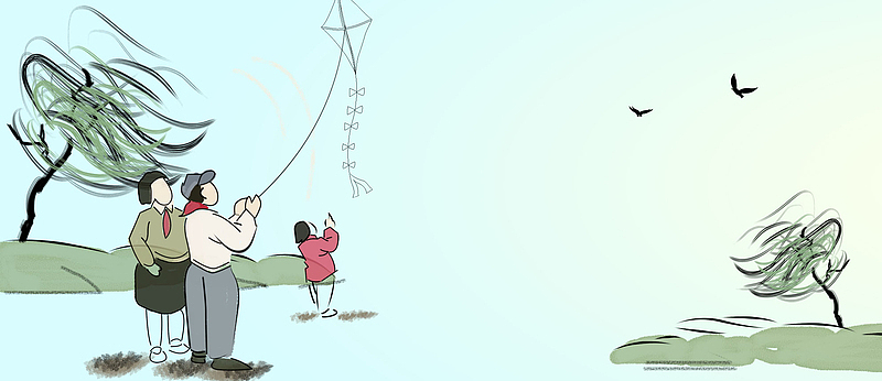 清明节踏青清新手绘banner