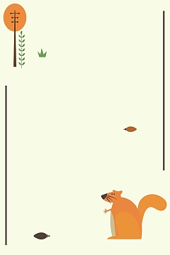 可爱卡通动物简约边框背景